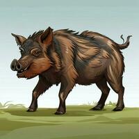 Boar 2d cartoon vector illustration on white background hi photo