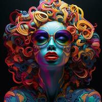 Bold and captivating neon expressions photo