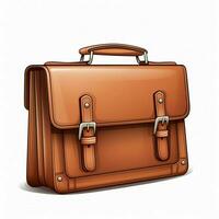 Briefcase 2d cartoon illustraton on white background high photo