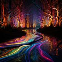 Brilliant streaks of vibrant light photo