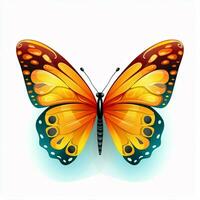 Butterfly 2d cartoon vector illustration on white backgrou photo