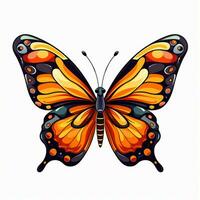 Butterfly 2d cartoon vector illustration on white backgrou photo