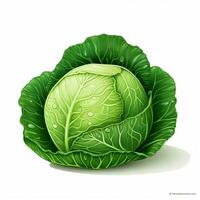 Cabbage 2d vector illustration cartoon in white background photo