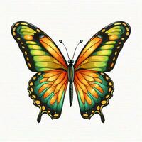 Butterfly 2d cartoon vector illustration on white backgrou photo
