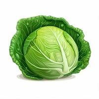 Cabbage 2d vector illustration cartoon in white background photo