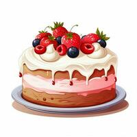 Cake 2d vector illustration cartoon in white background hi photo