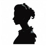 Bust in Silhouette 2d cartoon illustraton on white backgro photo