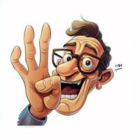 Call Me Hand 2d cartoon illustraton on white background hi photo