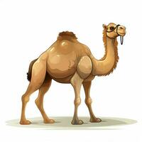 Camel 2d cartoon vector illustration on white background h photo