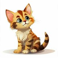 gato 2d dibujos animados vector ilustración en blanco antecedentes hig foto