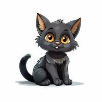 gato 2d dibujos animados vector ilustración en blanco antecedentes hig foto