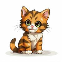 gato 2d dibujos animados vector ilustración en blanco antecedentes hig foto