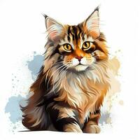 gato 2d vector ilustración dibujos animados en blanco antecedentes hig foto