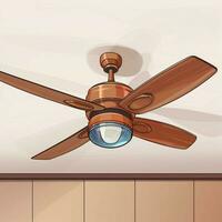 Ceiling fan 2d cartoon illustraton on white background hig photo