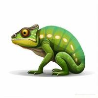 Chameleon 2d cartoon vector illustration on white backgrou photo