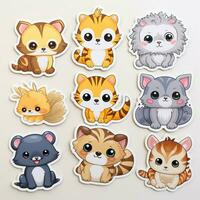 Charming and delightful baby animal stickers photo