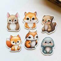 Charming and delightful baby animal stickers photo