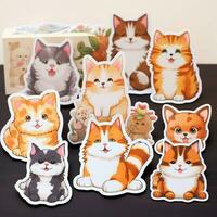 Charming and cute cat and dog stickers photo