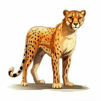 Cheetah 2d cartoon vector illustration on white background photo