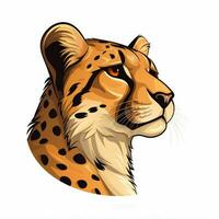 leopardo 2d dibujos animados vector ilustración en blanco antecedentes foto