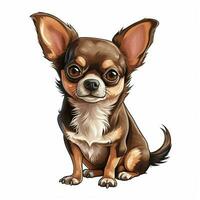 Chihuahua 2d cartoon vector illustration on white backgrou photo