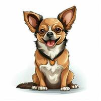 chihuahua 2d dibujos animados vector ilustración en blanco backgrou foto