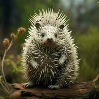 Chubby animal covered in prickly spines photo