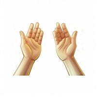 Clapping Hands 2d cartoon illustraton on white background photo