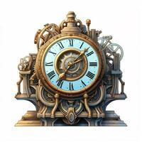 Clock 2d cartoon illustraton on white background high qual photo