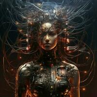 Circuitry gone rogue birthing mesmerizing digital art photo