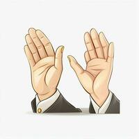 Clapping Hands 2d cartoon illustraton on white background photo