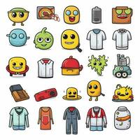 ropa objetos emojis 2d dibujos animados vector ilustración en foto