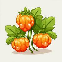 Cloudberry 2d cartoon illustraton on white background high photo