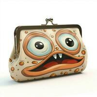 Clutch Bag 2d cartoon illustraton on white background high photo