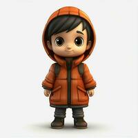 Coat 2d cartoon illustraton on white background high quali photo