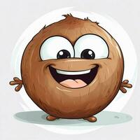 Coconut 2d vector illustration cartoon in white background photo