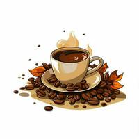 Coffee 2d vector illustration cartoon in white background photo