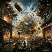 Code disruptions resulting in artistic renderings of chaos photo