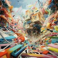 Code disruptions resulting in artistic renderings of chaos photo