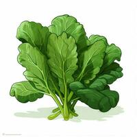 Collards 2d vector illustration cartoon in white backgroun photo