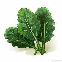 Collards 2d vector illustration cartoon in white backgroun photo