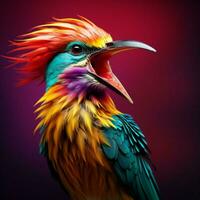 Colorful bird capable of imitating human speech photo