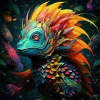 Colorful creatures with scales that shimmer photo