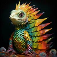 Colorful creatures with scales that shimmer photo