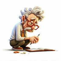 Concentration 2d cartoon illustraton on white background h photo