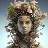 Construct a 3D avatar that embodies the essence of nature photo