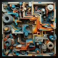 Constructing an abstract puzzle that challenges the viewer photo