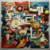 Constructing an abstract puzzle that challenges the viewer photo