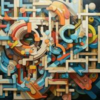 Constructing an abstract puzzle that challenges the viewer photo