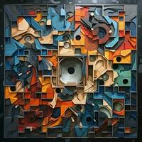 Constructing an abstract puzzle that challenges the viewer photo